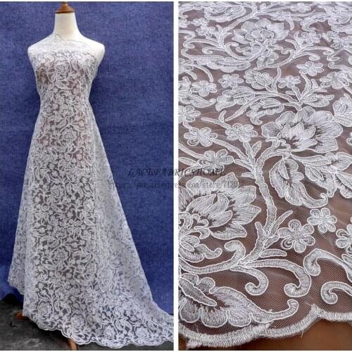 La Belleza New silver/gold high quality Metallic cord wedding/evening/show dress lace fabric 51'' width 1 yard wholesale