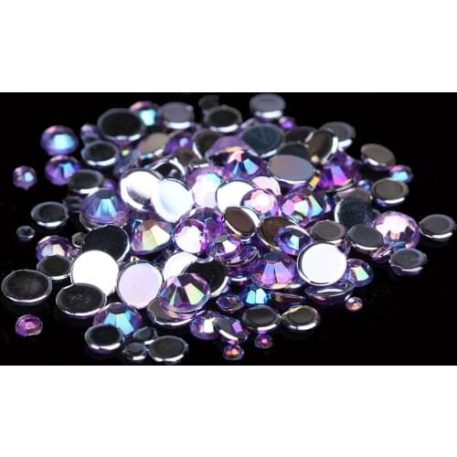Many Sizes AB Acrylic Rhinestones Light Purple Color Shoes Clothing Decorations Sparkling Newest Nail Art Decorations