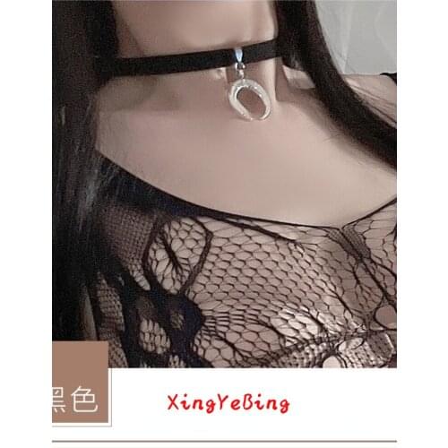 Mens And Womens Moon Pendant Collar Necklace Retro Crescent Neck Ring Net Red Dark Wind Ornaments