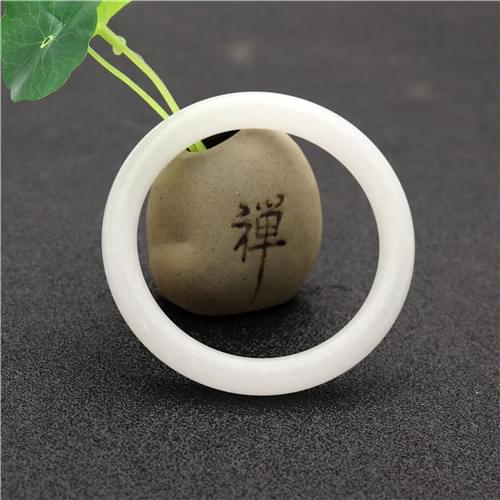 Natural White Chinese Jade Bracelet Bangle Jewellery Fashion Accessories Woman Lucky Amulet 54-64mm
