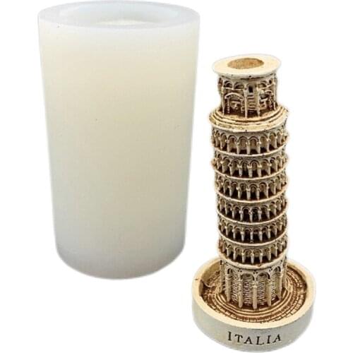 2021 New Pisa Tower Epoxy Resin Mold DIY Aromatherapy Ornaments Decoration Silicone Mould 2020 trend