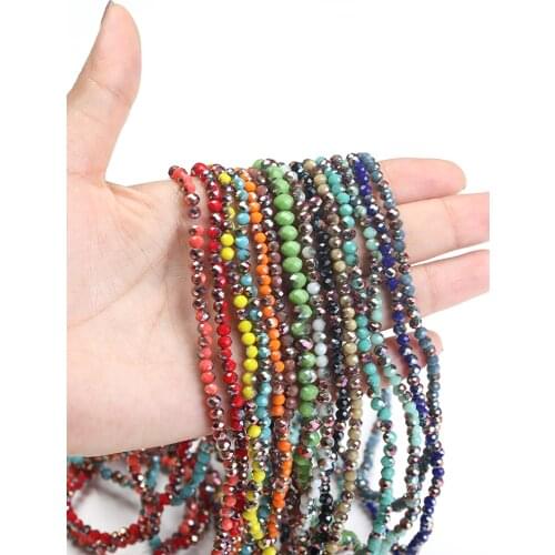New Metallic Half Coating Crystal Rondelle Glass Beads for Jewelry Making Beading Project diy