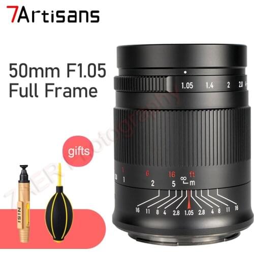 7artisans 50mm F1.05 Full Frame Lens Fixed Focus MF Camera Lens For Canon RF Nikon Z SONY FE Panasonic Sigma Leica L mount