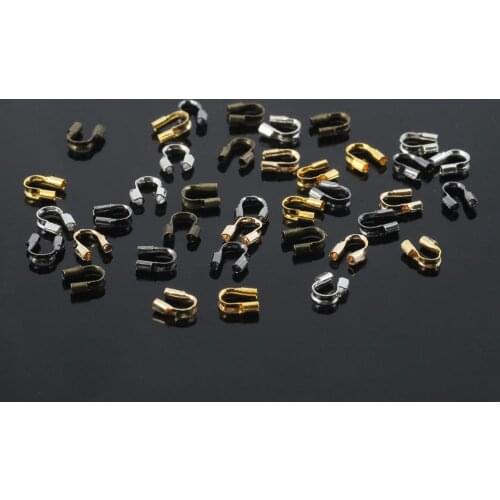 100pcs/lot 4mm Wire Protectors Wire Guard Guardian Protectors Loops U Shape Accessories Clasps Connector for Jewelry Making