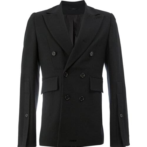 S-5XL 2017 Mens clothing New Hair Stylist Catwalk Fashion gentleman Double-breasted slim Suit plus size costumes