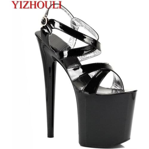 Women Summer Peep Toe Shoes White Black Platform Soft PU Sandals Lady High-Heeled Shoes Thick Heel Solid Dance Shoes