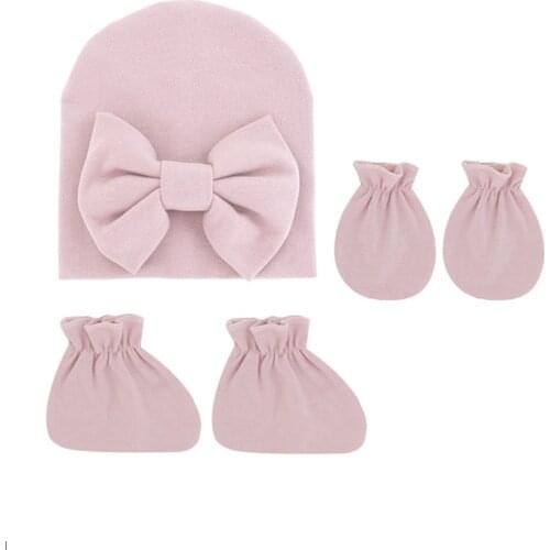 5pcs/lot Baby Hat Gloves Socks Set Boy Girl Warm Cotton Kids Beanies Stuff Children Accessories Newborn Bonnet Babies Photograp