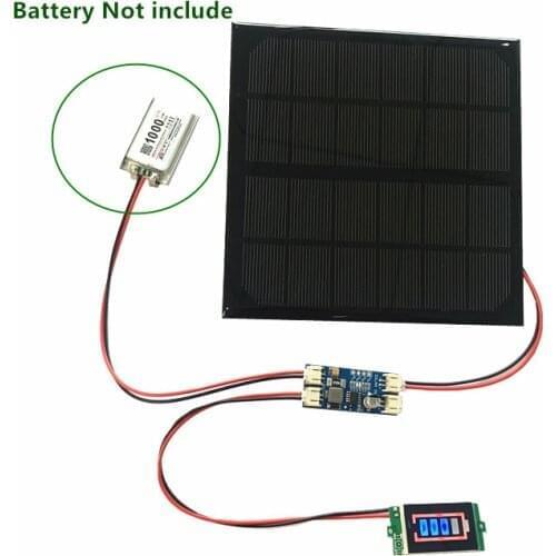 6V 3W 4.5W 6W 10W 9V 2W 4.2W 12V 2W 3W Solar panel with Solar min battery charger with battery display DIY KIT PH 2.0 Cable