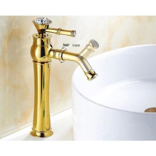 Vidric Modern Gold Faucet bathroom cold and hot water faucets bathroom tall sink faucet home supplies bath taps mixer