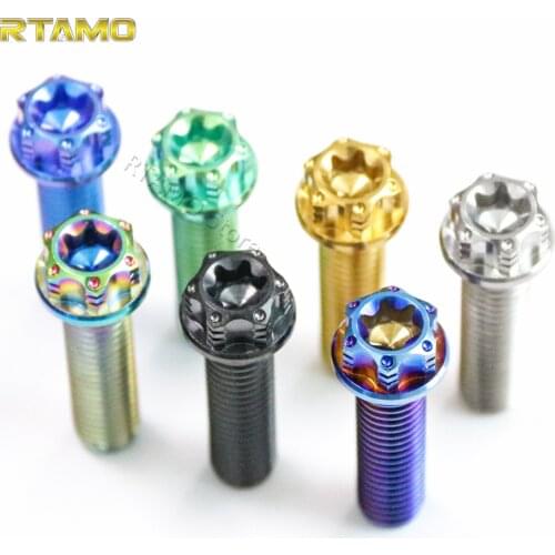 Motorcycle Titanium Bolts Torx Flanged Race Spec Head Screws with Holes M8x12/16/20/25/30/35/40/45/50/60mm