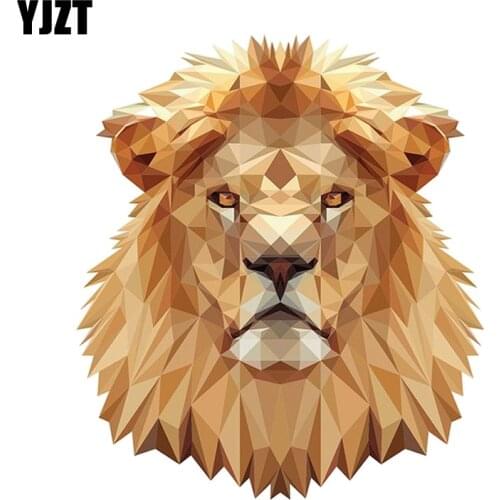 YJZT 12.6CM*14.4CM Funny Lion Head Portrait Decal PVC Motorcycle Car Sticker 11-00632