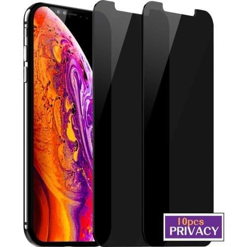 10pcs/lot Privacy Screen Protector For iPhone 11 PRO MAX XS 6 SE 7 8 plus Tempered Glass Cover Anti peep Protection Film package