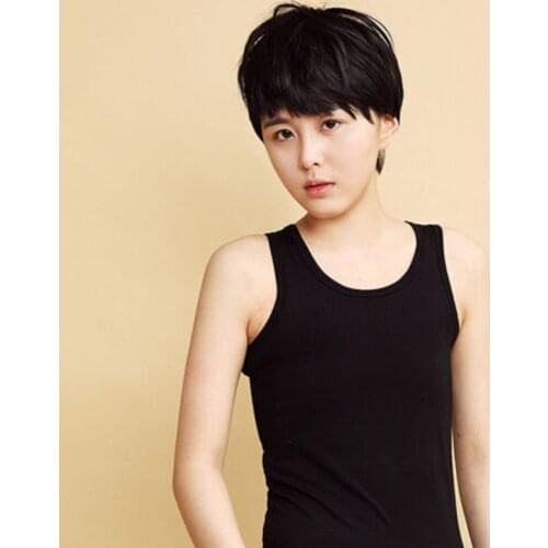 Womens Tomboy T-shirt Chest Binder Flat Camisoles Tops Vest Sleeveless O-Neck Casual Clothes Sexy Lingerie