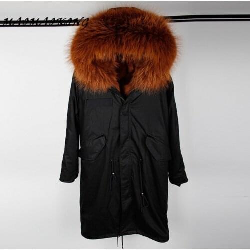 X-long women parka Over the knee winter jacket real natural fox fur coat hooded thick warm outwear free shipping