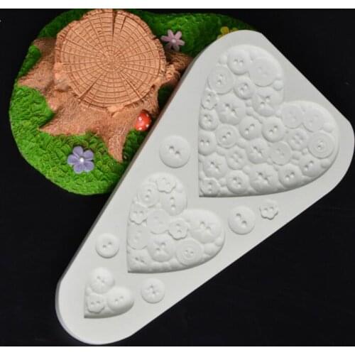 1PCS Heart Buttons Shape Fondant Cake Border Decorative Silicone Mold Cake Decorating Tools Dry Pace Chocolate Mould