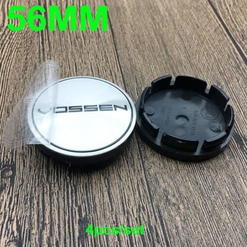 4PCS/SET Car Logo For Vossen 56mm Wheel Center Caps Auto Accessory Emblem 5.6cm Wheels Rim Badge Covers ABS Black 56mm Sticker