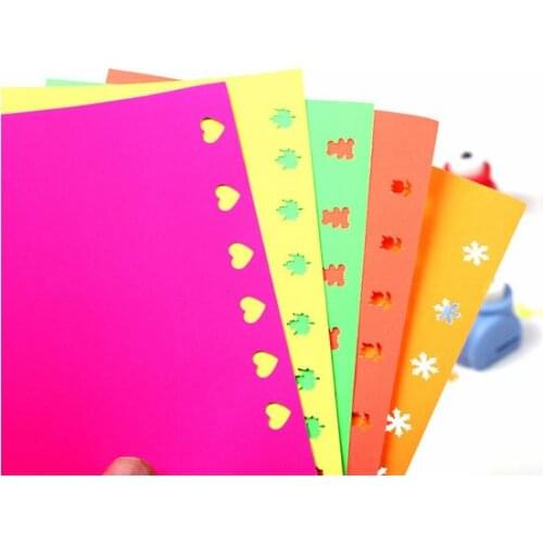 5Colors/set Scrapbooking DIY Craft Punch Press Adhesive Stickers Fluorescent Color Manual Work Paper Japanese Stationery Sticker