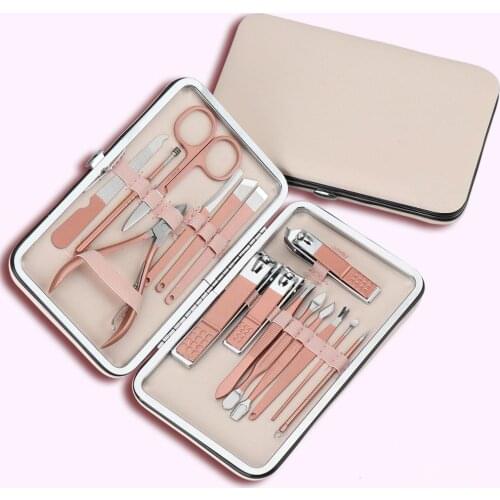 7/10/12/16/18pcs/set Rose Gold Stainless Steel Nail Clippers Nail Trimming Set Beauty Scissors Manicure Pedicure Nail Clippers