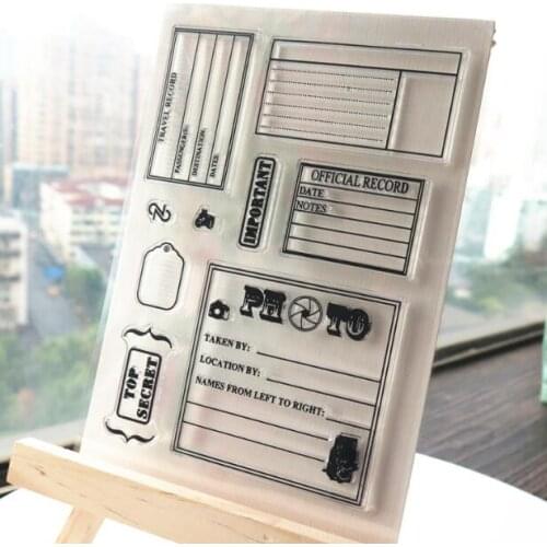 Scrapbook DIY Photo Album Card Rubber Chapter Transparent Seal POSTCARD Clear Stamp 23