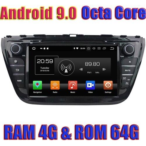 WANUSUAL 8 Inch Octa Core 64G 4G RAM Android 9.0 Car DVD Multimedia Player For Suzuki S Cross SX4 2014 with GPS Navigation Audio