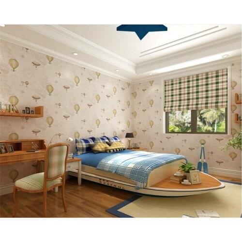 Beibehang Modern minimalist childrens bedroom bedroom full non-woven striped wallpaper living room TV backdrop balloon tapety