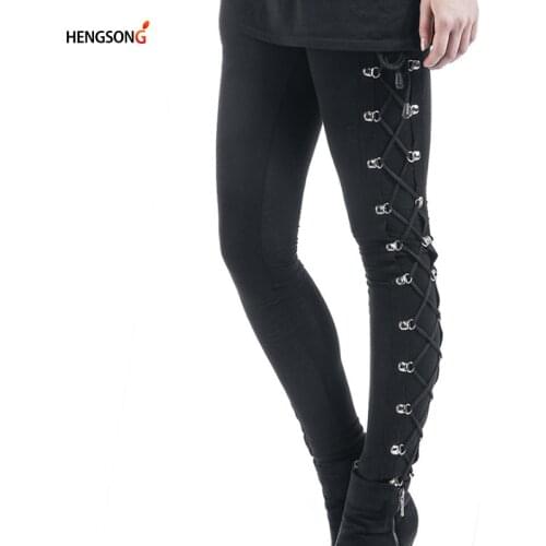 2018 Autumn Pants New Slim High Elastic Wild Streetwear Lace-Up Leggings Trousers For Women Pantalon Femme Legins Black