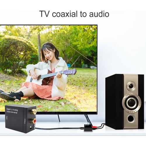 Digital Optical Toslink SPDIF Coaxial Decoder to Analog Dual-chip Stereo Audio Signal Converter Adapter Sound Amplifier