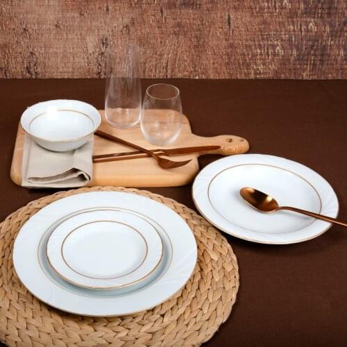 Porcelain SOPRANO 24 PIECES 6 PEOPLE GOLDEN DINNER SET