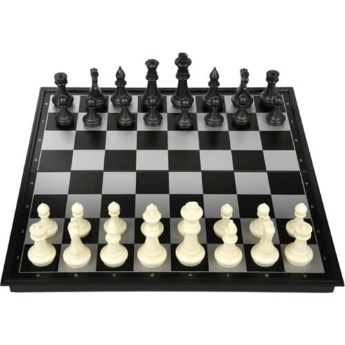 22X21cm Small Plastic Childrens Chess Set Magnetic Portable Folding Chess Board Primary School Students Brain Game Toy