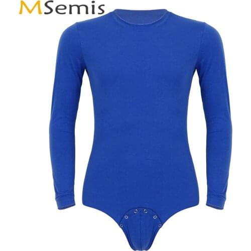 Mens Adult Babies Bodysuit Sexy Cosplay One-piece Lingerie Long Sleeve Pressed Open Crotch T-shirt Romper Sissy High Cut Pajamas