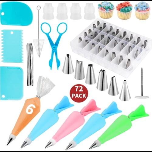 72-piece Set Decorating Mouth Cake Decorating Mouth Decorating Bag Cream Baking Tool Set Decorating Sets Cream Baking
