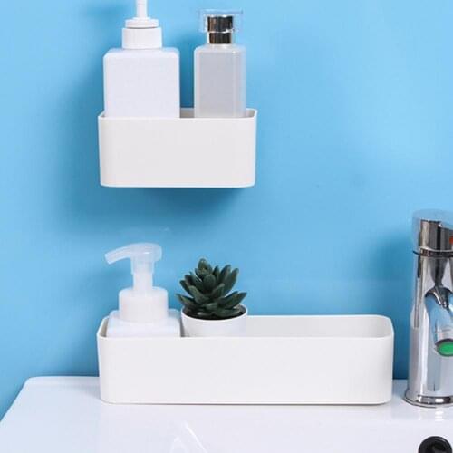 Seamless Wall-mounted Storage Box Toilet Rack Remote Control Shelf Home Decor Cosmetics Storage Organizer Home Accessories