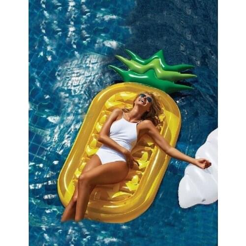 2021 NEW Giant Pool Float Swimming Ring Pineapple Watermelon Inflatable Mattress Floating Row Swimming Circle Beach Pool Party