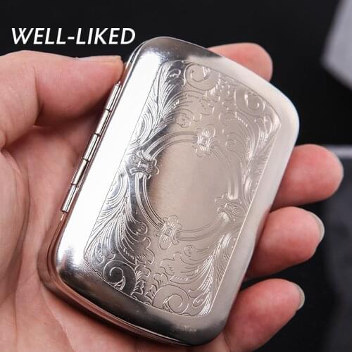 New Arrival Tobacco Case Silver Metal DIY Tobacco Holder Pocket Box Storage Smoking Accessories Gifts For Men Factory Wholesale