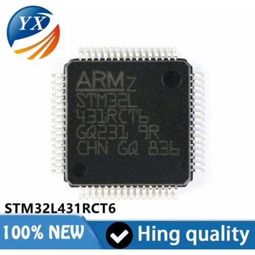 Original authentic STM32L431RCT6 LQFP-64 ARM Cortex-M4 32-bit microcontroller ARM Cortex-M4 80MHz/256KB flash memory, RAM: 64KB