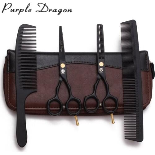 Suit 5.5" 16cm Purple Dragon Hairdressers Scissors Cutting Scissors Thinning Shears Professional Hair Scissors With Combs Z1104