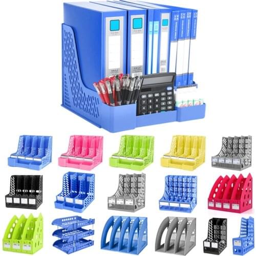 Document Stand Holder Office Desktop Plastic Tray File Holder Rack Storage Suppiles Book Magzine File Organizer Tray Rack Shelf