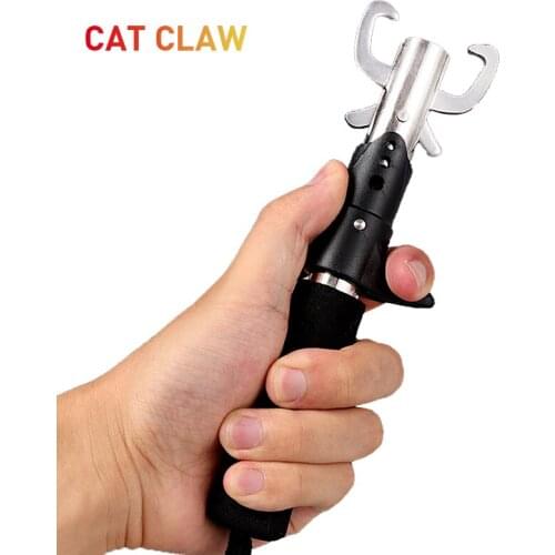 Fishing Gripper Portable Stainless Steel Fishing Gripper Fish Lip Grip Grab Carp Fishing Lip Grip EVA handle Tackle Tools