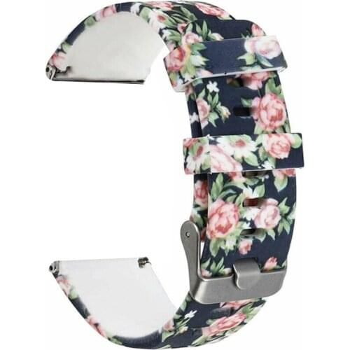 Silicone Flower Print Replacement Band Strap For Apple iWatch Series 5 4 3 2 1 Wrist Band Men Women Universal Watchbands