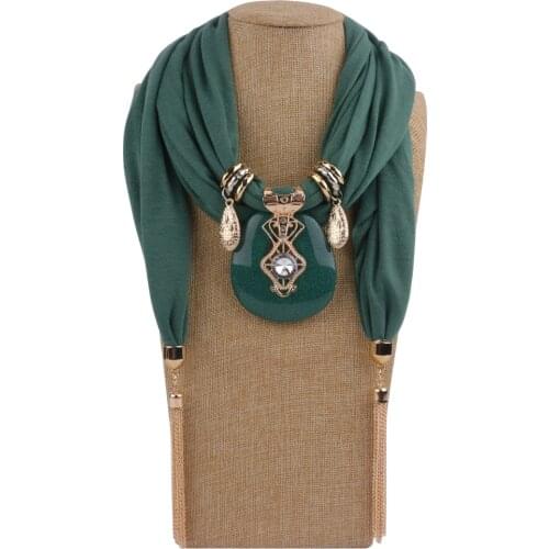 Plain pendants jewellery scarfs summer neck wear accessories resin jewelry pendant shawls ring fringe stole scarf