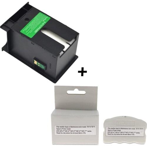 Compatible Waste Ink Container Maintenance Tank Resetter For Epson T6711 T6710 WorkForce WF 3010 3520 3640 4730 7110 7210 7510