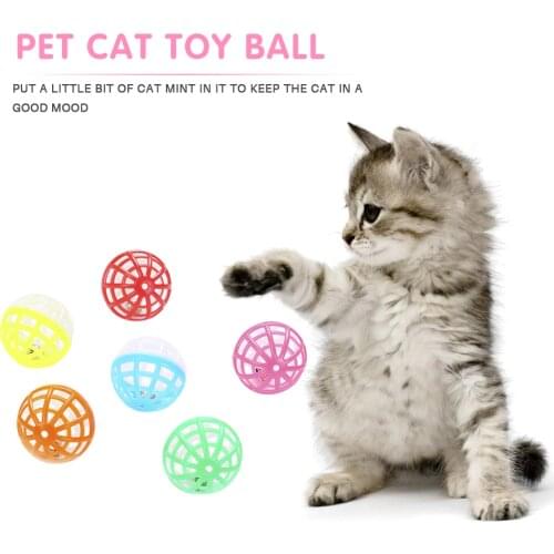 Training Scratch Rattle Ball Kitten Playing Training Funny Interactive Pet Hollowed Bell Toys Chewing for Cat Random