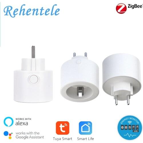 Power Metering Alexa Voice Control 16A EU ZigBee Timer Smart Plug Outlet works with Tuya ZigBee SmartThings ZigBee Hub