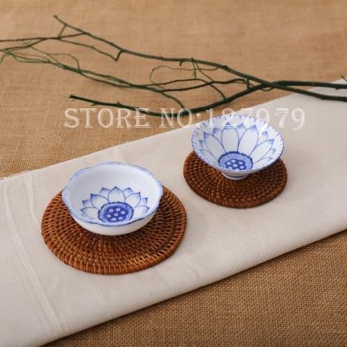 Onsale! Genuine Jingdezhen Hand Painted, Blue and White Porcelain Teacup, 60ml Tea Cup, Lotus Pattern, 2 Styles / Set
