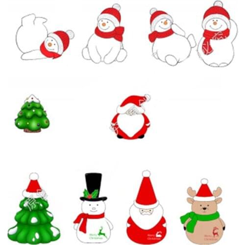 1pc Ornaments Decorations White & Red Christmas Santa Claus Knitted Hat Snowman Presents Snowman Christmas Elk Christmas Tree