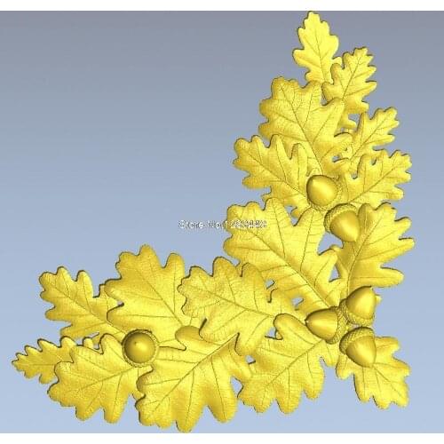 High quality New 3D model for cnc 3D carved figure sculpture machine in STL file Oak Leaves and Acorns