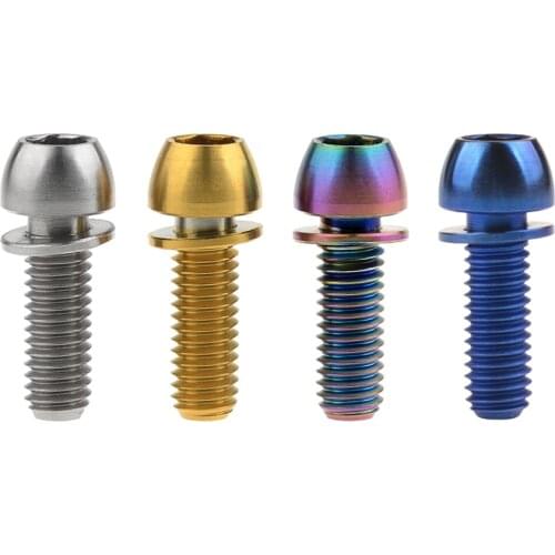 Xingxi M6x18 20mm Titanium Alloy Bolt Round Head non Shedding Gasket Bicycle Brake Fixing Ti Screws