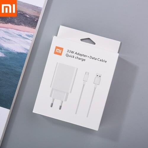 EU US Turbo Charger 33W Original Xiaomi QC4.0 Fast Charging Adapter 6A USB C Cable For Redmi Note 9 10 Pro Max 10S Mi 11X Pro 11