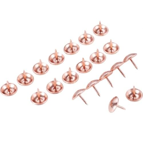 20pcs 11/17mm Rose Gold Upholstery Nail Antique Jewelry Case Box Sofa Tack Stud Pushpin Decorative Furniture Nails