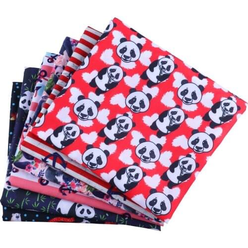 50*145CM panda pattern Polyester cotton Fabric Patchwor Printed for Tissue Kids Home Textile for Sewing Doll Dress Curtain
